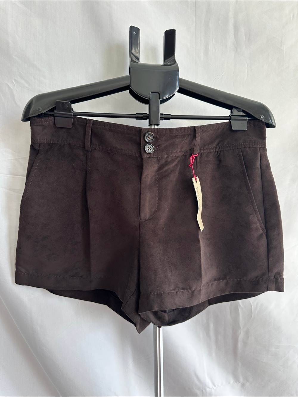 Banana Republic Dark Brown High-Waist Suede-Look Shorts